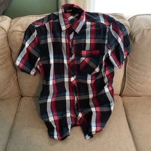 Plaid Short Sleeve Button Up